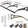 Aluminum Door Canopy with Side Gutters, 100 x 100 cm, Tea Color view 2