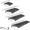 Aluminum Door Canopy with Side Gutters, 100 x 100 cm, Tea Color view 4