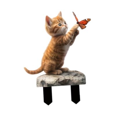 Acrylic Cat Garden Stake, Acrylic Sign, Ornament, 2D Sign for Party, Garden, Patio