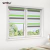 WOLTU Double Roller Blind, No-Drill Clamp Mount, 80 x 130 cm, White/Green/Gray view 2