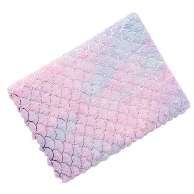 Tnfeeon Gradient Plush Diary, Soft Plush Cover, 80 Pages, Multi-Purpose Notebook for Students (Fish Scale)