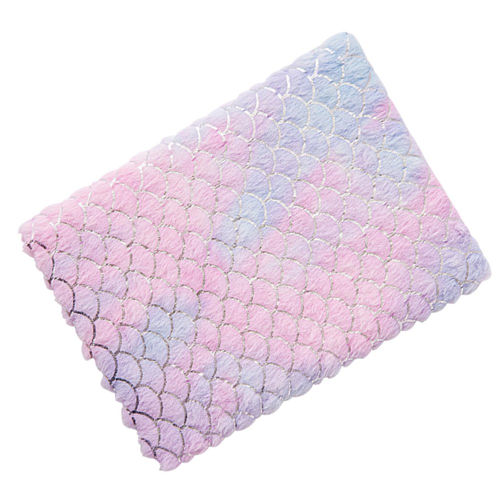 Tnfeeon Gradient Plush Diary, Soft Plush Cover, 80 Pages, Multi-Purpose Notebook for Students (Fish Scale)