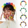 Rainbow Pom-Pom Headband for Women view 2