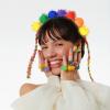Rainbow Pom-Pom Headband for Women view 3