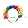 Rainbow Pom-Pom Headband for Women view 4