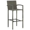 Holamys 5-Piece Garden Bar Set with Armrests, Gray Poly Rattan, 100 x 60.5 x 110.5 cm view 4