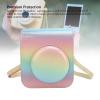 ZJchao Waterproof Camera Case with Shoulder Strap, PU Leather Protective Bag for Instant Cameras, Compact and Lightweight for On-the-Go Use (Rainbow) view 3