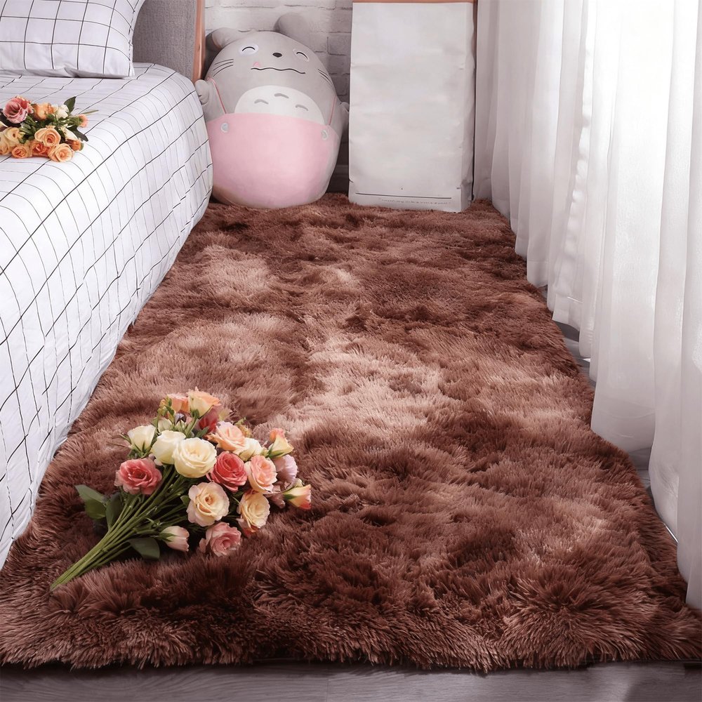 MEILIPA Shaggy Rug 170 x 300 cm, Premium Plush Outdoor Rug for Terrace and Garden, Brown
