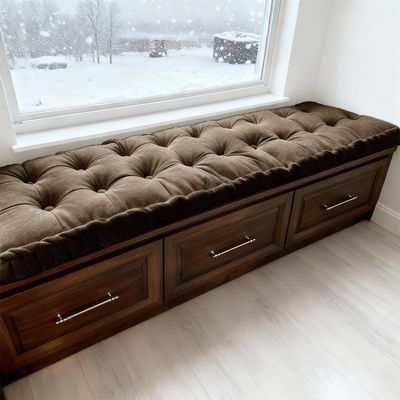 WLXFF Bench Cushion, Velvet Window Seat Cushion with Handle, 10 cm Thick, Anti-Slip Straps, No. 14, 80 x 40 cm