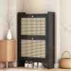 Narrow Shoe Cabinet with Adjustable Shelf, 2 Flip-Down Drawers, Modern Black Design, 70 cm view 4