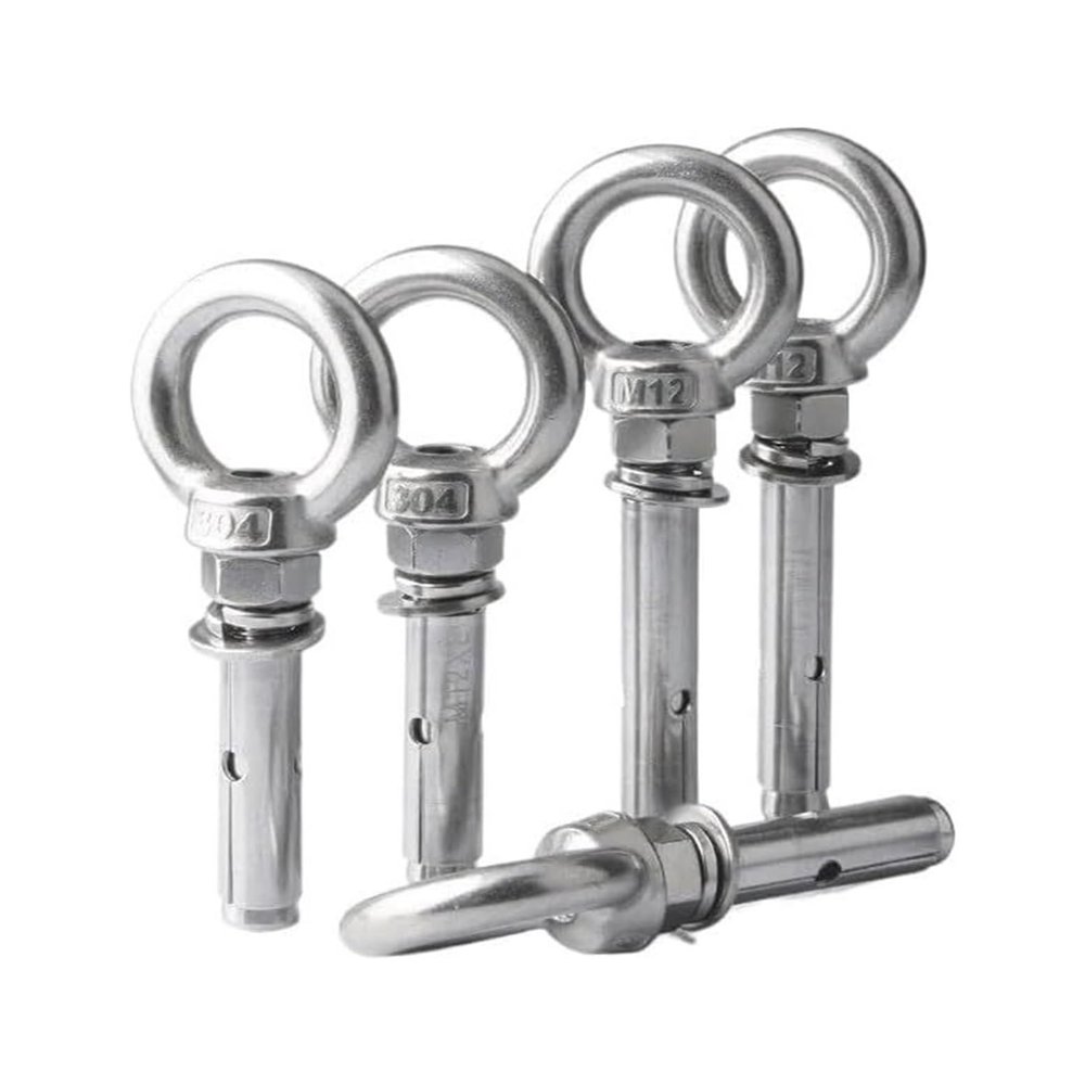 Eye Bolt with Expansion Anchor, 304 Stainless Steel, 5-Pack, M8 x 120 mm