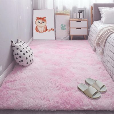 GOUBAN Shaggy Plush Rug 210 x 230 cm, Light Pink