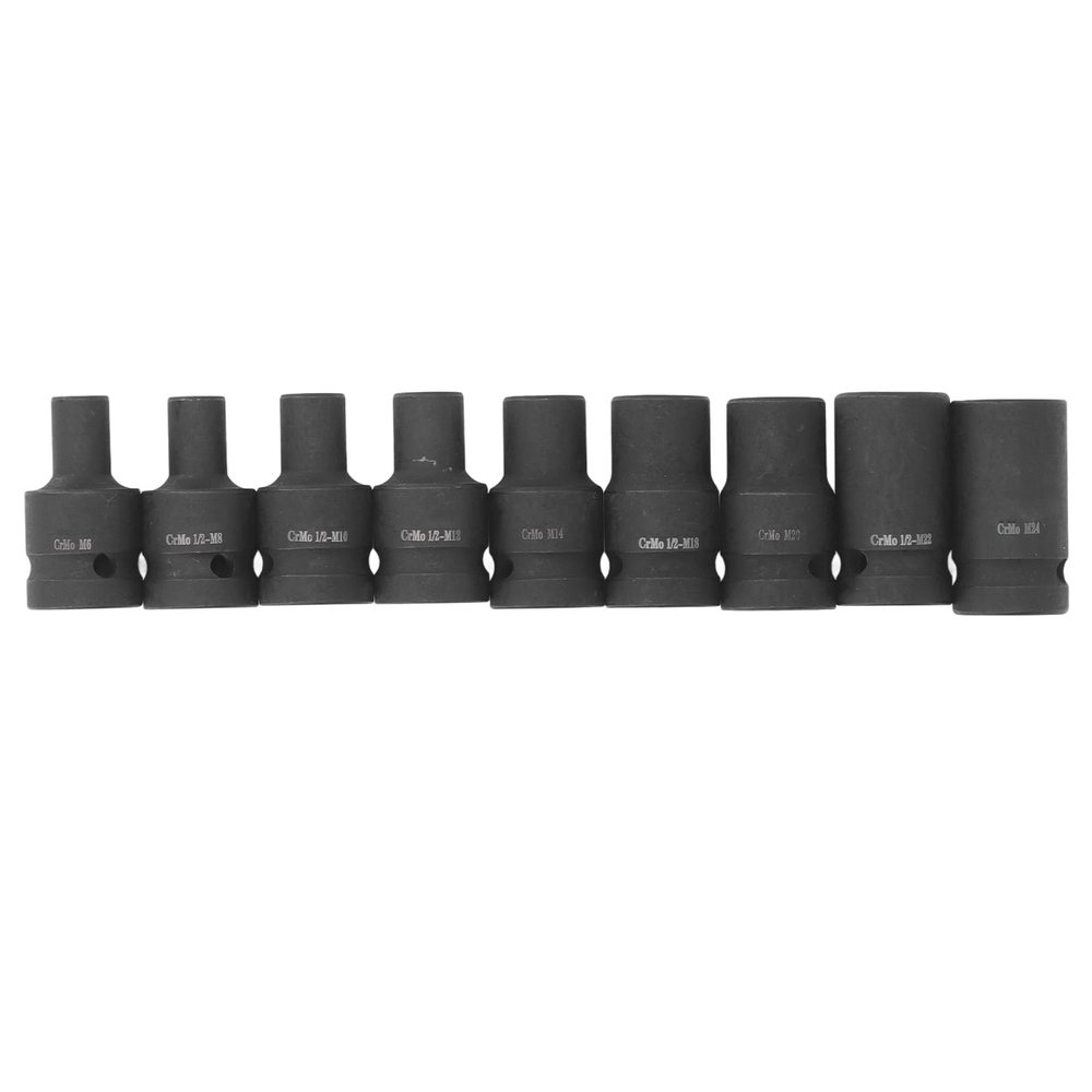 Tissting 9-Piece Tap Socket Set, Chrome-Molybdenum Steel, 1/2-Inch Drive, M6-M24