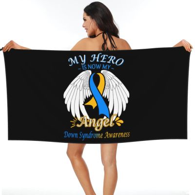 Syndrome Awareness “My Hero Is Now My Angel” Microfiber Beach Towel