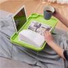 Multifunctional Bed Tray with Cup Holder and Stand, Folding Laptop Table (Green) view 4