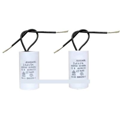 2-Piece 2 µF Start Capacitor for Gas Wall-Mounted Boiler Circulation Pump, 400V/400VAC, MK205J40RL
