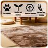 GOUBAN High-Pile Plush Rug 200 x 200 cm, Cozy Living Room Rug, Brown view 3