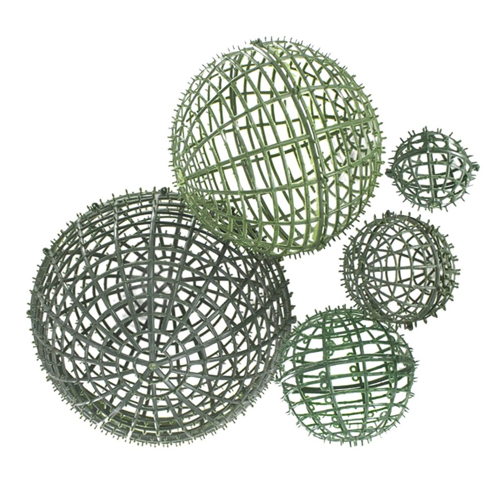 VALICLUD 5-Piece Green Plastic Flower Ball Frames for 5 to 25 cm