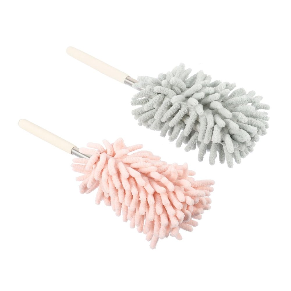 VILLCASE 2-Pack Flexible Chenille Dusters with Stainless Steel Handle
