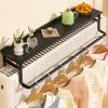 Metal Radiator Shelf with Drying Rack, No Drilling, Black, 58 cm view 1