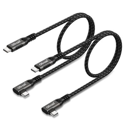 OTraki Short USB-C Cable, 20 cm, 2-Pack, 240W, 90° USB-C to USB-C