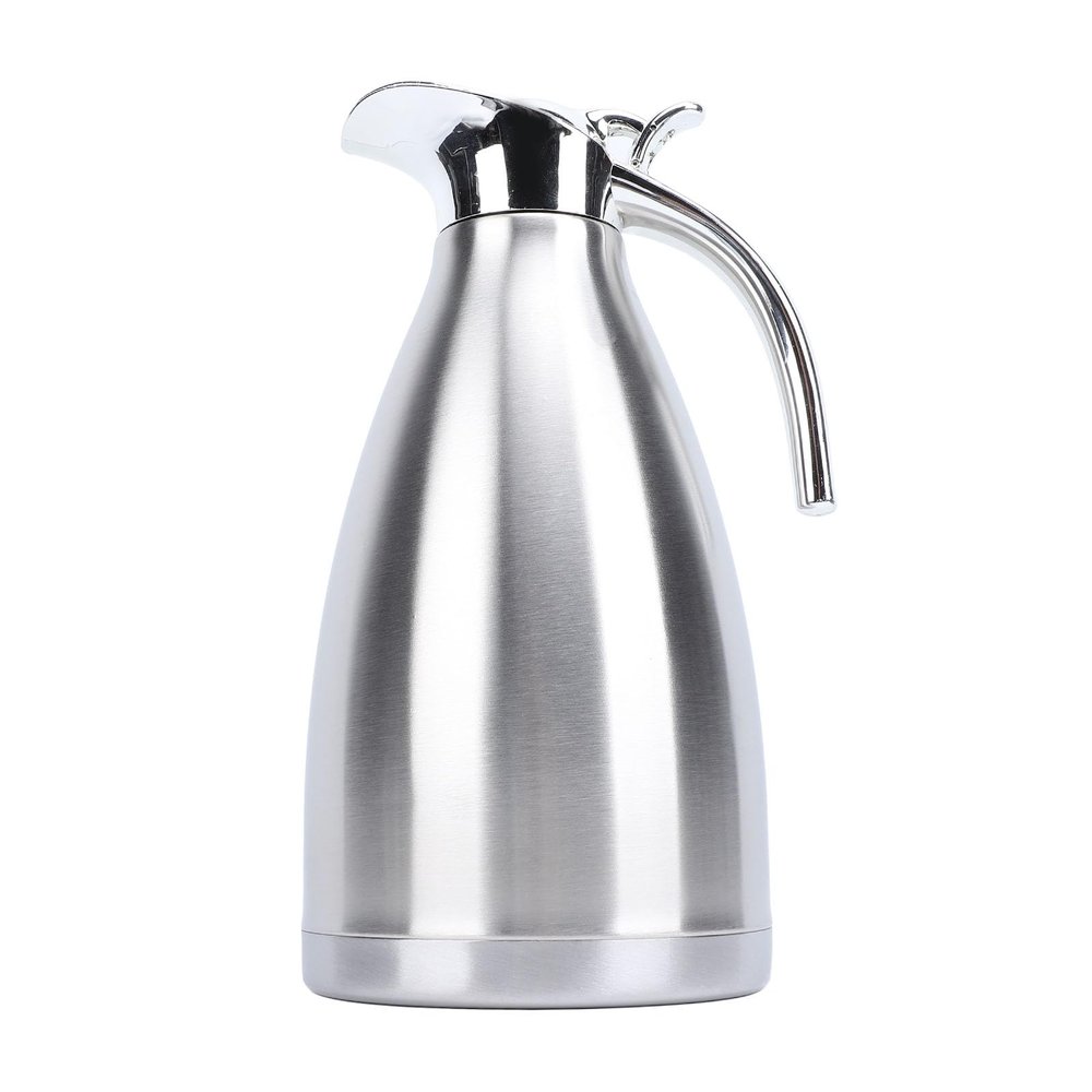 HUSHUI Stainless Steel Coffee Carafe, Double-Wall Vacuum-Insulated Coffee Server with Duckbill Spout, for Hot Tea, Water & Milk, Leakproof Lid, Ergonomic Handle (1. Vinegar)