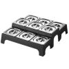 Pizza Topping Station Spice Rack Set, Stainless Steel, Removable Containers, 9 Grids/15 cm, Silver-B view 1
