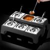 Pizza Topping Station Spice Rack Set, Stainless Steel, Removable Containers, 9 Grids/15 cm, Silver-B view 2