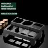 Pizza Topping Station Spice Rack Set, Stainless Steel, Removable Containers, 9 Grids/15 cm, Silver-B view 3