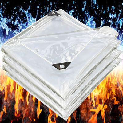 PVC Cover Tarp, 520 g/m², 6.5 x 6.5 m, Waterproof, Transparent