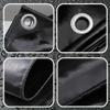 PVC Tarpaulin 520 g/m², 1 x 11 m, Waterproof Truck Tarp with Eyelets, Black view 2