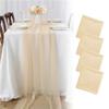 4-Piece Gauze Table Runner Set, 70 x 300 cm, Chiffon Table Runners for Weddings, Bridal Parties and Decorations (Beige) view 2