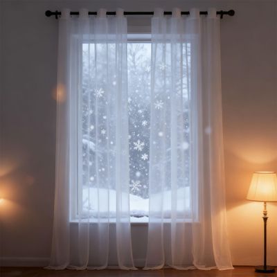 WUXXIANG Sheer Curtain 70 x 182 cm, White