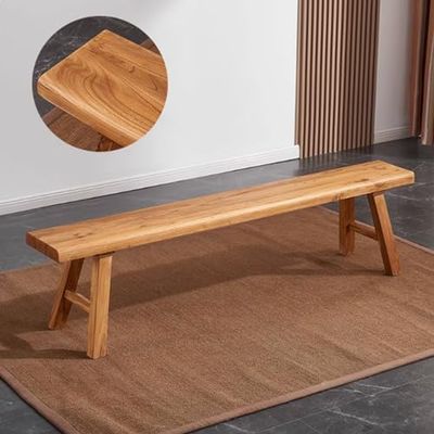 Generic Solid Wood Bench, Narrow Vintage-Style Farmhouse Bench