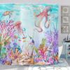 ASDCXZ Octopus Shower Curtain 180 x 240 cm, Colorful Watercolor Ocean Design view 1