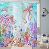 ASDCXZ Octopus Shower Curtain 180 x 240 cm, Colorful Watercolor Ocean Design view 3