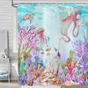 ASDCXZ Octopus Shower Curtain 180 x 240 cm, Colorful Watercolor Ocean Design view 4