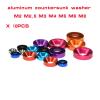 HEXHUASR 10–50 Pieces/Pack Aluminum Countersunk Washers M2–M8, Colorful Anodized, Silver M6 50-Piece Set view 4