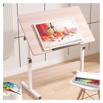 Height-Adjustable Drafting Table with Tilting Top