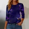 Generisch Galaxy Women's 3D Galaxy Print Shirt, 3/4-Sleeve Crew-Neck Blouse Top view 2