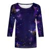 Generisch Galaxy Women's 3D Galaxy Print Shirt, 3/4-Sleeve Crew-Neck Blouse Top view 4
