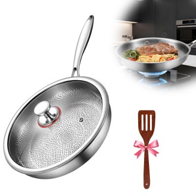 Titanium Hammered Frying Pan with Lid, 26 cm