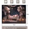 Princess Balloon Backdrop, Flower Balloon Photography Backdrop, Moon Flowers, Fantasy Fairy Tale Party Decoration Banner, Pink Princess Birthday Backdrop (C, 150 x 210 cm) view 4