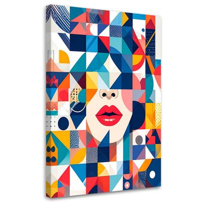 Feeby Bauhaus Geometric Abstract Canvas Wall Art, 60 x 90 cm