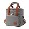 Jectse Insulated Lunch Bag, 3-Layer Leakproof Cooler Bag with Adjustable Shoulder Strap, for Camping, Travel, Beach, Work, and Picnics (GREY) view 1