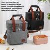 Jectse Insulated Lunch Bag, 3-Layer Leakproof Cooler Bag with Adjustable Shoulder Strap, for Camping, Travel, Beach, Work, and Picnics (GREY) view 2