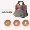 Jectse Insulated Lunch Bag, 3-Layer Leakproof Cooler Bag with Adjustable Shoulder Strap, for Camping, Travel, Beach, Work, and Picnics (GREY) view 3