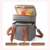 Jectse Insulated Lunch Bag, 3-Layer Leakproof Cooler Bag with Adjustable Shoulder Strap, for Camping, Travel, Beach, Work, and Picnics (GREY) view 4