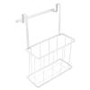 STOBAZA Hanging Basket Kitchen Organizer with Integrated Towel Holder, White view 1