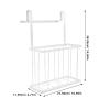 STOBAZA Hanging Basket Kitchen Organizer with Integrated Towel Holder, White view 2